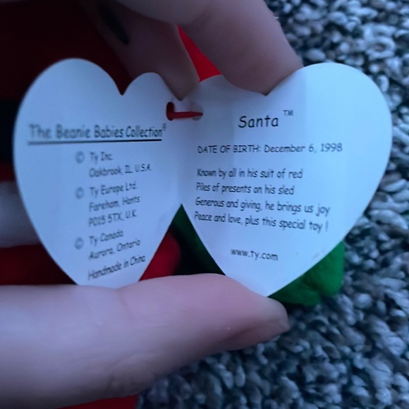 Santa Claus Christmas 1998 Beanie Baby Mint Condition - Picture 6 of 6